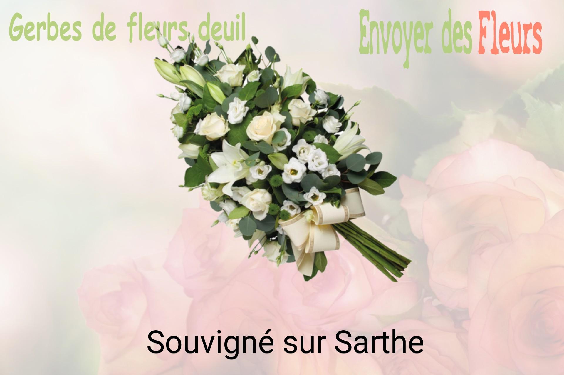 Gerbe de fleurs de deuil livrée à Souvigné-sur-Sarthe